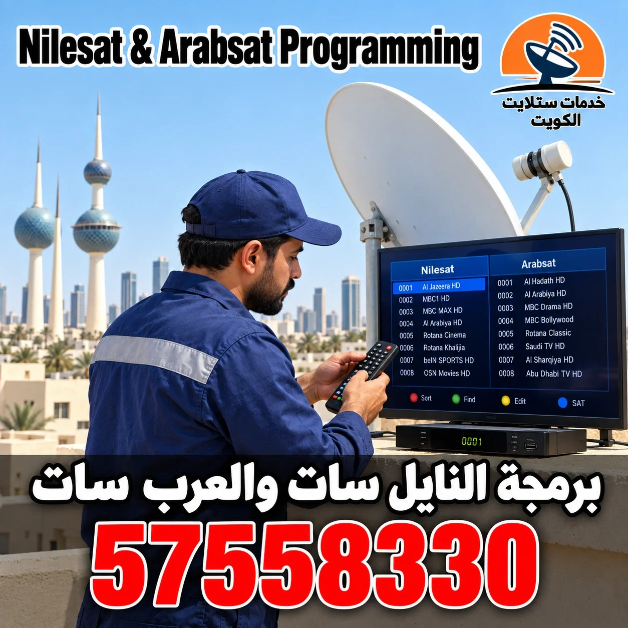 برمجة النايل سات والعرب سات