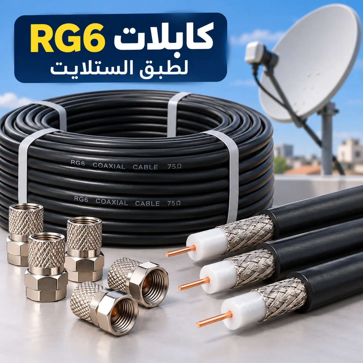 كابلات RG6 لطبق الستلايت